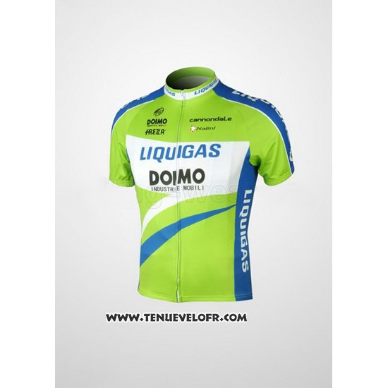2010 Maillot Ciclismo Liquigas Doimo Bleu et Vert Manches Courtes et Cuissard